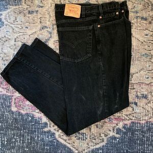 Levi's Men's 550 Relaxed fit black denim jeans 38x34